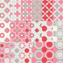 Gray red digital paper,  gray, red, mix pattern digital paper, i