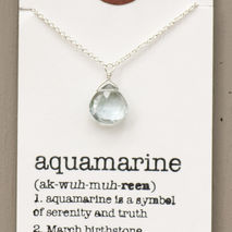 March Birthstone Necklace, aquamarine