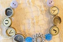 Typewriter Key Bracelet "Love" and "Joy"