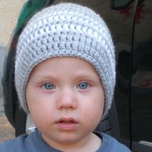crochet hat baby hat gray cute hat