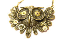 Steampunk necklace "The Owl", steampunk owl, parts of the clock,