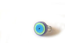 Pastel Quilling Paper Adjustable Ring, Pastel Quilled Paperwork,