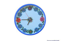 Blue Quilling Wall Clock, Wall Clock with Flowers, Wall Clock in