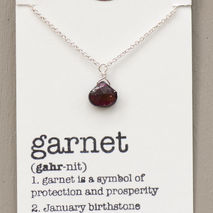 January Birthstone Necklace, Garnet