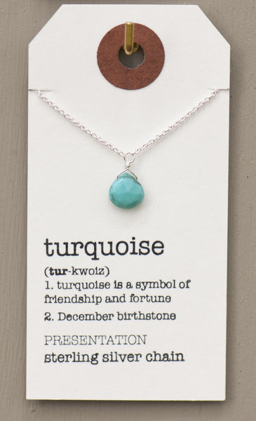 December Birthstone Necklace Pendant & Turquoise