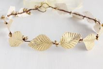Gold Leaves Crown, Gold Bridal Headband, Greek Goddess