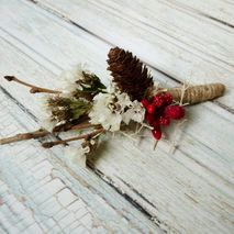 Rustic boutonniere, Fall/Winter boutonniere, Groom