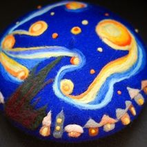 Van Gogh Art Handmade wool felt hat painter cap