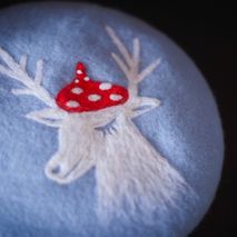 Painter Hat "The Deer" handmade wool felt hat
