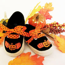 Halloween Hand Painted Pumpkin Jack-o-lantern Baby Shoes