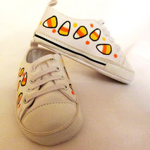 Halloween Hand Painted Candy Corn Baby Shoes