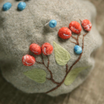 original handmade wool beret wool hat painter hat "Berries"