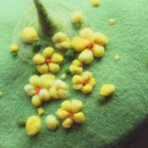 Handmade wool felt hat, beret painter "Fantasy Flowers"