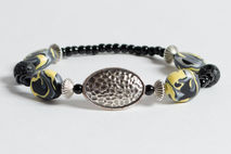 Yellow and Black Stretch Bracelet