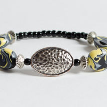 Yellow and Black Stretch Bracelet