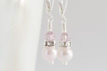 Swarovski Pink Bridal Earrings