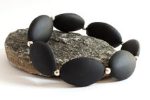 Black Bead Stretch Bracelet
