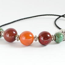 Boho Beaded Necklace in Fall Colours