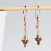 Swarvoski Rose Gold Crystal and Pearl Earrings