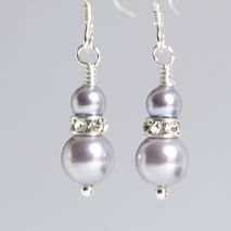 Lavender Swarovski Pearl and Rondelle Earrings