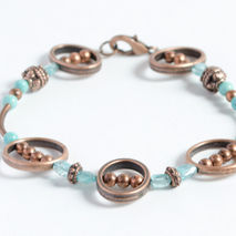 Bohemian Copper and Turquoise Bracelet
