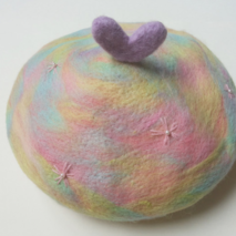 The taste of cotton candy rotating sky peach violet felt hat