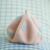 Handmade wool felt beret painter cap "Sweetheart cream color"