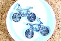 Bicycle Metal Pendant Modern Charm Silver Jewelry Findings