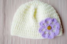Baby Hat Crochet Cream Soft Newborn Baby Girl