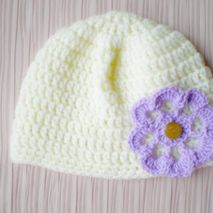 Baby Hat Crochet Cream Soft Newborn Baby Girl