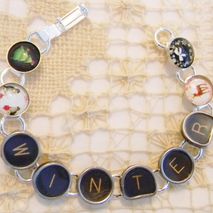 Winter Typewriter Key Bracelet