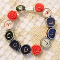 Swedish God Jul Christmas Typewriter Bracelet