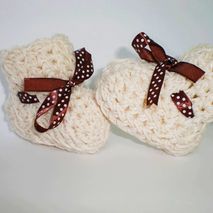 Crochet Baby Booties Cotton Cream Slippers