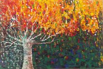 Tree of Fire • Palette Knife Painting 20x30 by Rowan Elisa