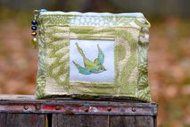 Artisan Handmade Painted Suede Bag . Pouch