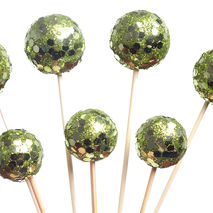 Green Glitter Party Picks / Green Glitter Cupcake Toppers