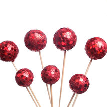 Red Glitter Party Picks / Red Glitter Cupcake Toppers