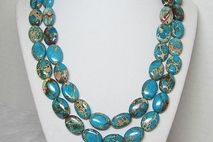 Gorgeous & Unique Turquoise Blue Double Strand Necklace