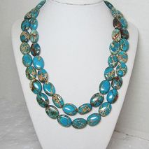 Gorgeous & Unique Turquoise Blue Double Strand Necklace