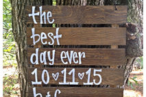 The Best Day Ever Wedding Date Initials Wooden Wedding Ceremony