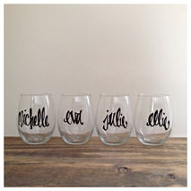 Personalized Bridal Party, Bridesmaids, Bridal Shower Stemless W