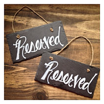 Reserved Wedding Ceremony Slate Chalkboard Style Signs Set of 2