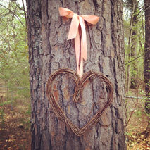 Hanging Heart Rustic Wedding or Event Grapevine Wreath Decor Cus