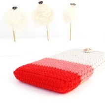 Red Coral Beige ombre cotton phone case