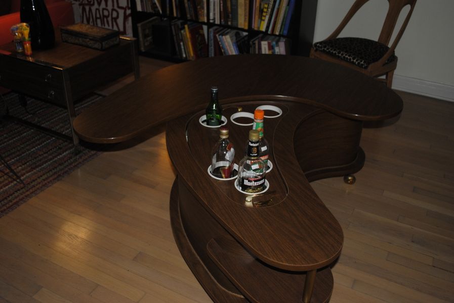 Retro Grand Server Boomerang Bar! Vintage server Bar Cart! Brielity