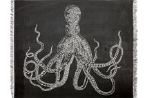 Vintage Octopus Woven Throw Blanket