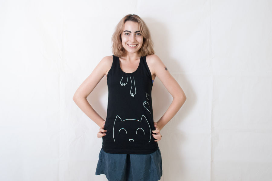 Unisex Cat Tank Top OLAF DESIGNS PinkLion
