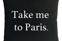 Take Me to Paris Pillow - Black