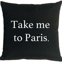 Take Me to Paris Pillow - Black