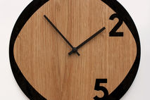 Clock 25 - Wood & Black